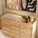preview thumbnail 13 of 16, Pine Wood Baby Changing Table with 12 Large Drawers Natural Finish Convertible Nursery Dresser Chest - 59.9"x40.2"