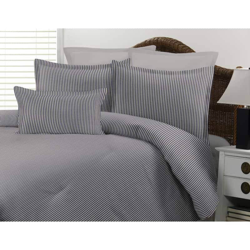 Ticking stripe blue comforter mini set