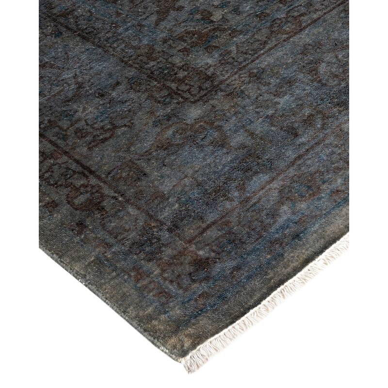 Fine Vibrance One-of-a-Kind Hand-Knotted Area Rug - Gray, 6' 2" x 9' 5" - 6' 2" x 9' 5"