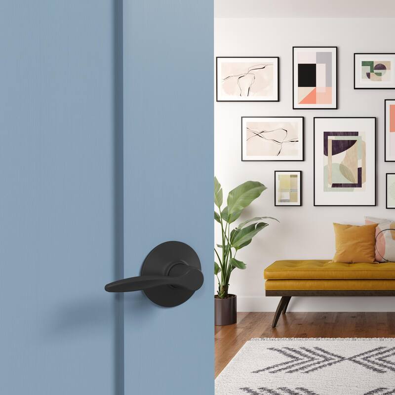 Schlage F10-DEL Delfayo Passage Door Lever Set with Plymouth Trim