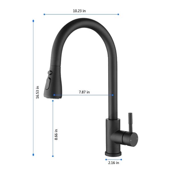 Rachel Kitchen Faucet with Pull Out Spray - 2.16W x 10.23L x 16.53H inches
