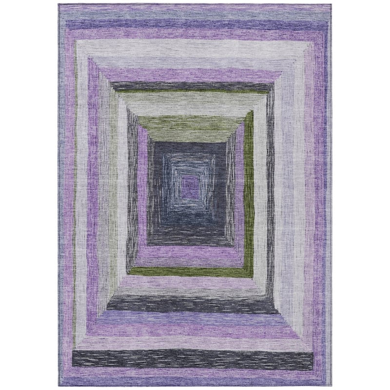HomeRoots Geometric Transitional Rectangle Outdoor Rug