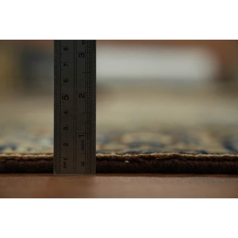 Hand Knotted Oriental 100% Wool Carpet Traditional Floral Beige & Ivories Kashan Area Rug - 9' 3'' X 6' 2''