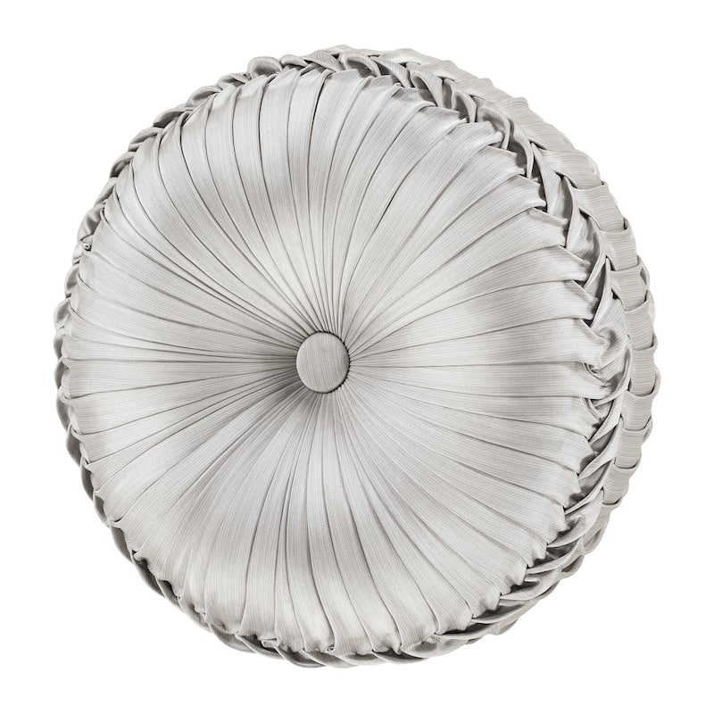 Bolero Pewter Tufted Round Decorative Throw Pillow