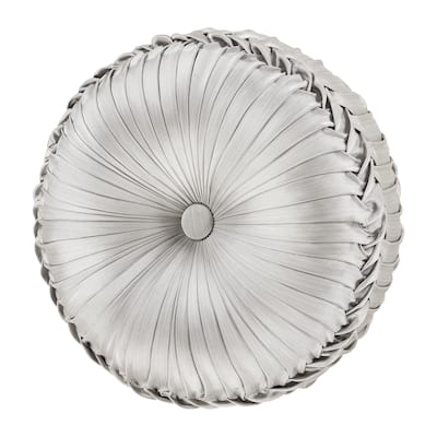 Bolero Pewter Tufted Round Decorative Throw Pillow