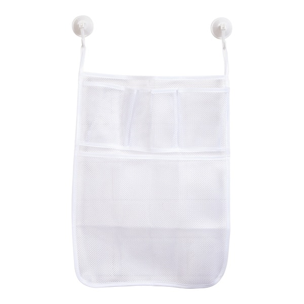 slide 2 of 5, Kenney 4-Pocket Hanging Mesh Suction Shower Organization Caddy - White - 13" W x 17.5" H