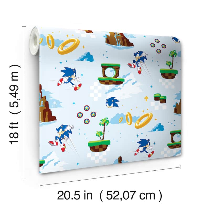 RoomMates Sonic The Hedgehog Green Hill Zone Peel and Stick Wallpaper