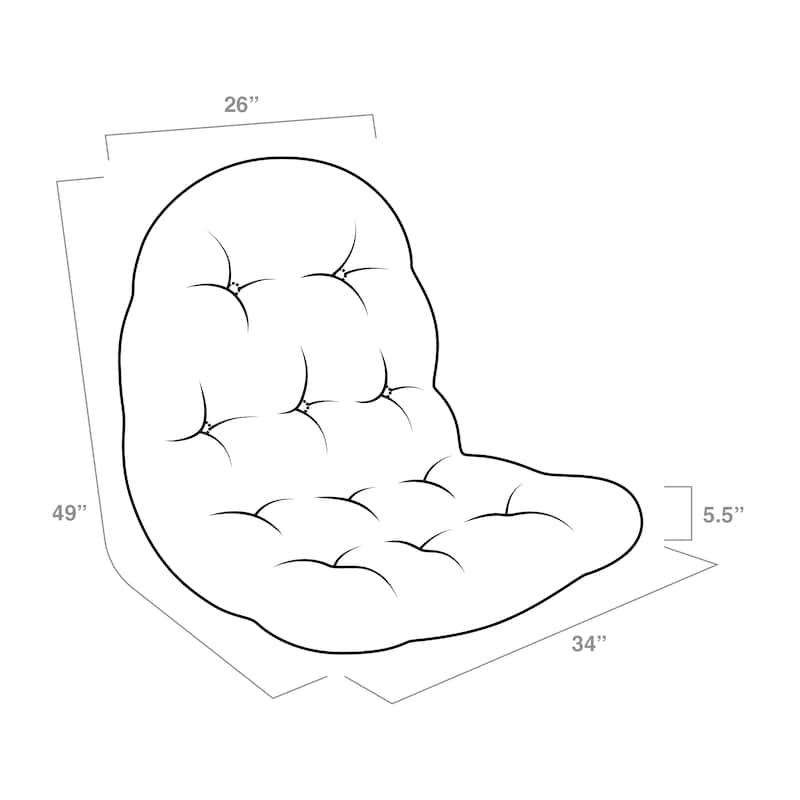 ARDEN Plush Indoor / Outdoor Egg Chair Cushion, 34 x 49
