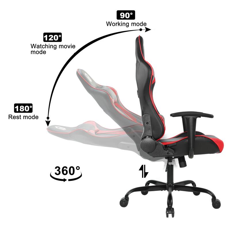 Leather Gaming Chair High Back Racing Style Gamer Chair Computer Desk Office Executive Swivel Chair