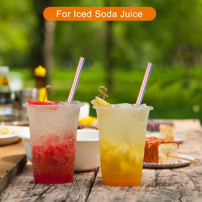 4Pcs Reusable Metal Straws, 9.5" Stainless Steel Straw, Straight