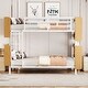 preview thumbnail 2 of 56, Twin Over Twin / Full Over Full Size Metal Detachable Bunk Bed with Ladder and Storage Shelf, Platform Bed Frame Set of 2