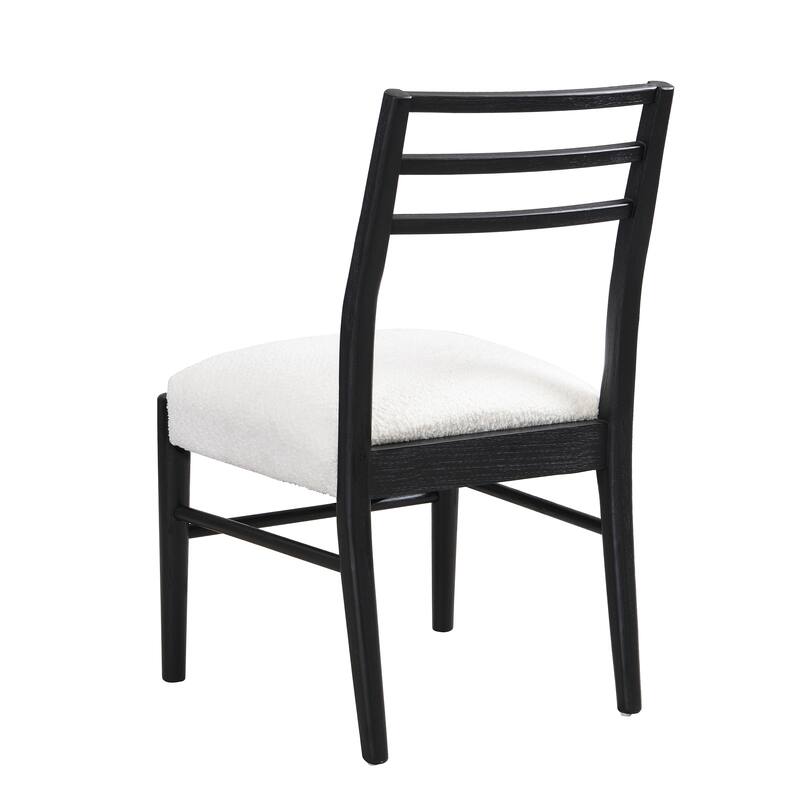 Farmhouse Woodern Frame Upholstered Armless Dining Chair with Lader Back(Set of 2)