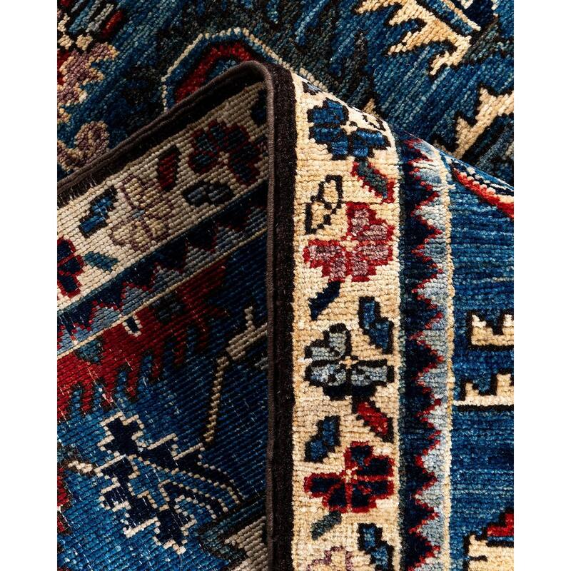 Serapi One-of-a-Kind Hand-Knotted Runner Rug - Light Blue, 2' 7" x 9' 6" - 2' 7" x 9' 6"