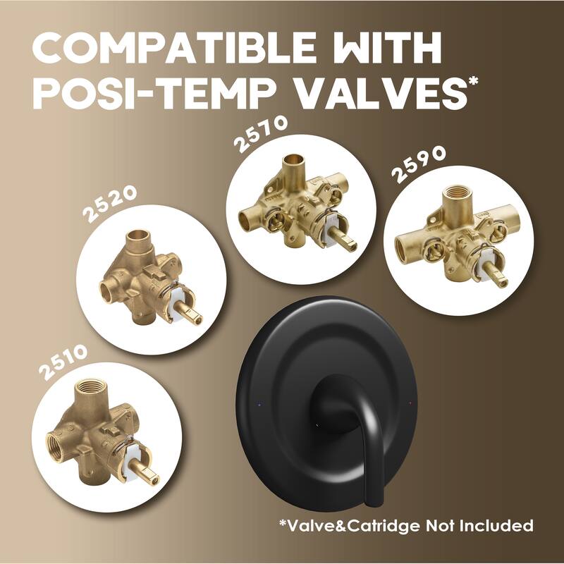 1-Handle Wall Mount Shower Valve Trim Kit for MOEN Tub/Shower Faucets (Valve Not Included)