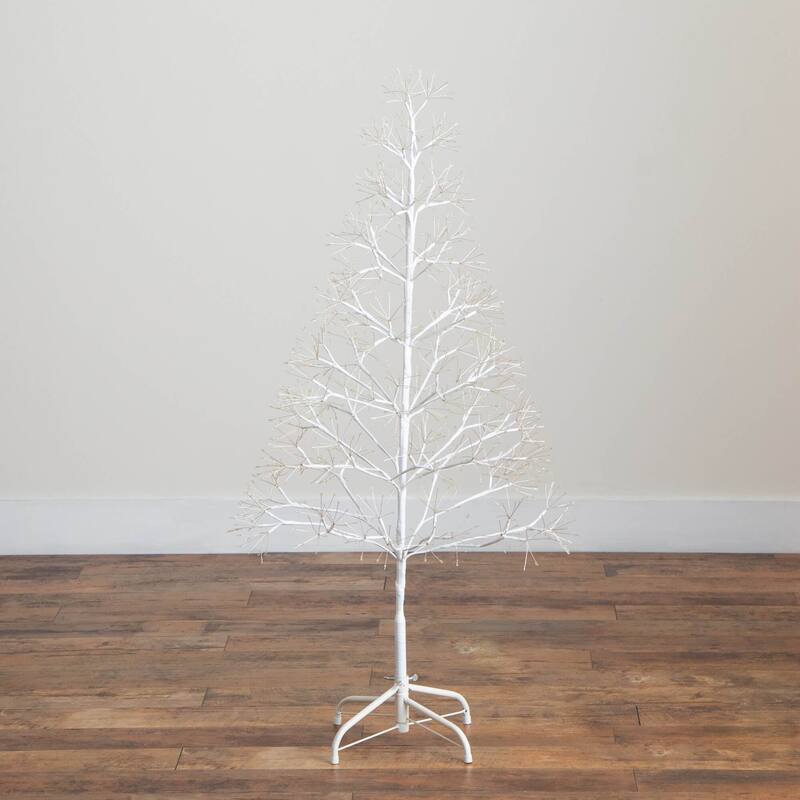 4-ft Pre-Lit Artificial White Starburst Tree with 800 Lights
