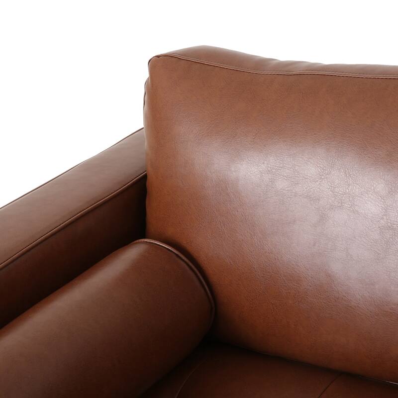 Malinta Contemporary Faux Leather Cushioned Club Chair by Christopher Knight Home