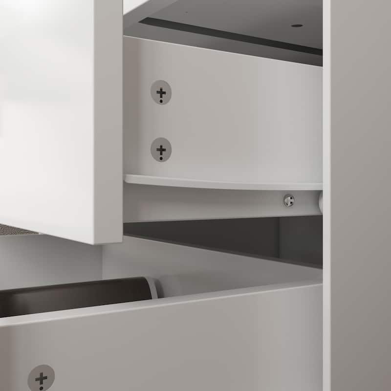 Kerrogee Black/White Bevelled Three-Drawer Bedside Table