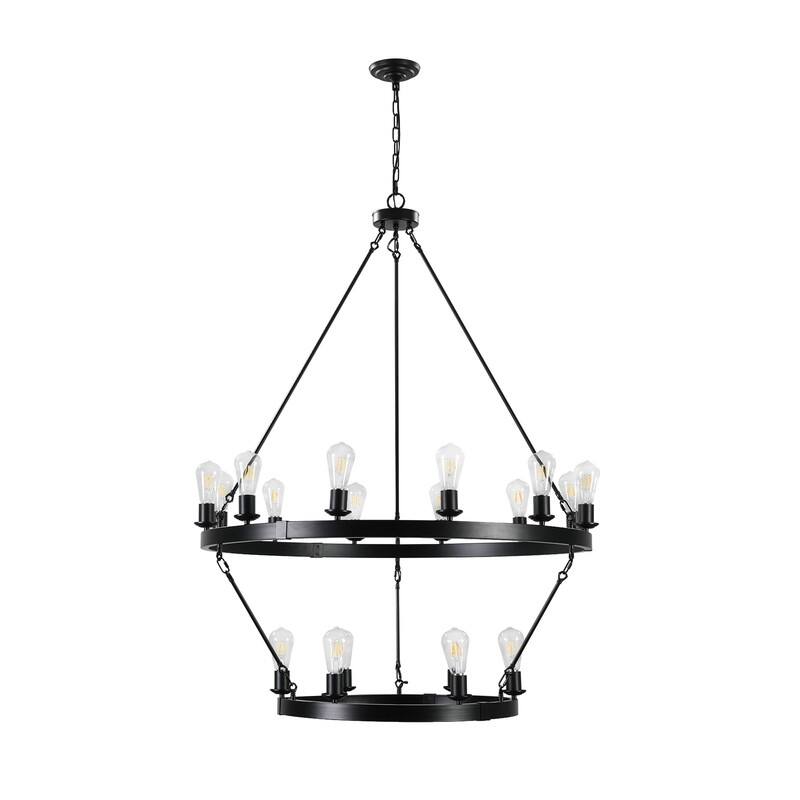 Cicyy Modern Large Black 26 Lights Metal Wagon Wheel Chandelier