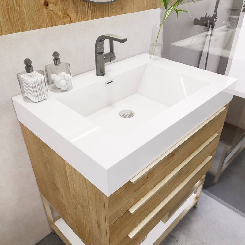 Noble 30" Free Standing Vanity with Reinforced Acrylic Sink - 30" Width