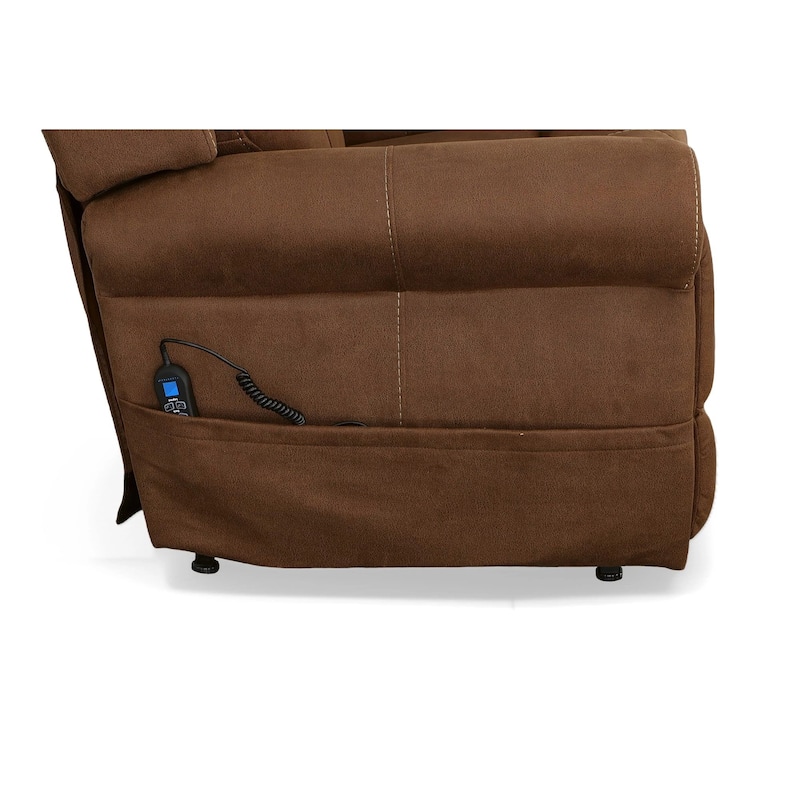 Stewart Amber Brown Power Lift Recliner with Power Headrest & Lumbar by Flexsteel