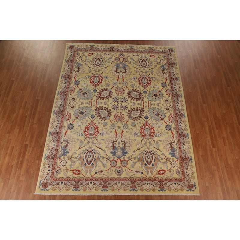 Vegetable Dye Ziegler Oriental Area Rug Hand-knotted Wool Carpet - 9'1"x 11'7"