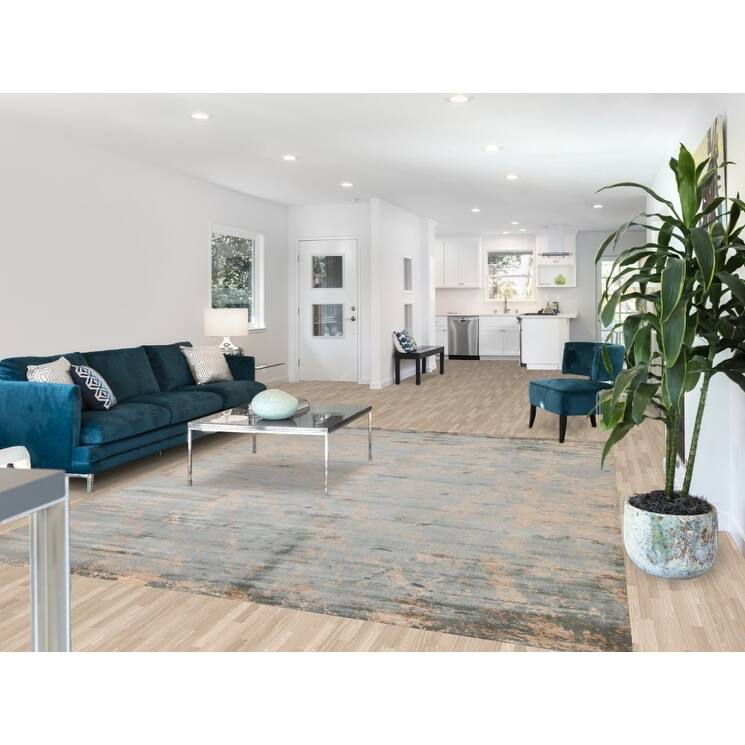 Modern Abstract Area Rug Handmade Wool Carpet - 7'11"x 9'11"