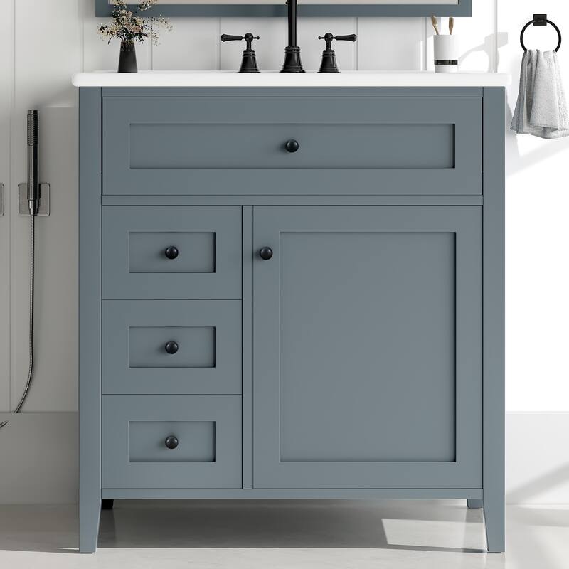 GDFStudio - Oliver Harrington Modern Freestanding Bathroom Vanity with Efficient Storage