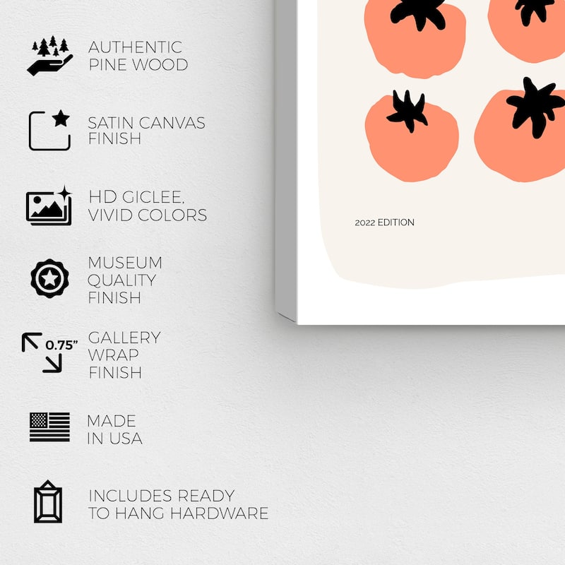 Wynwood Studio Canvas Food and Cuisine Nourriture Poster Orange and Peach Modern & Contemporary Wall Art Canvas Print