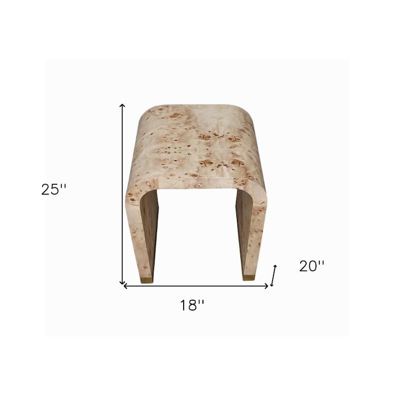 HomeRoots 25" Beige Solid and Manufactured Wood End Table - 18' X '25' X '20
