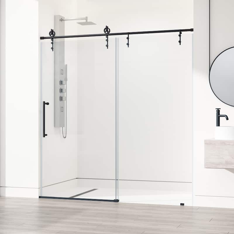 VIGO Hamilton 56" to 60" W x 78" H Frameless Sliding Shower Door