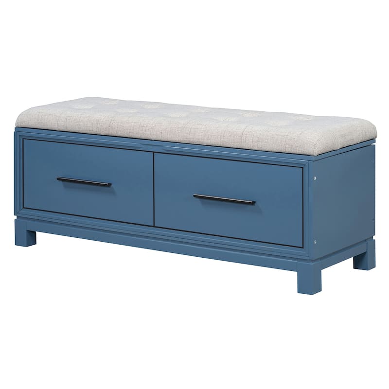 43" Shoe Bench with Removable Cushion & Lift Top Storage, Entryway Bench Wooden End of Bed Bench, Hidden Storage Space