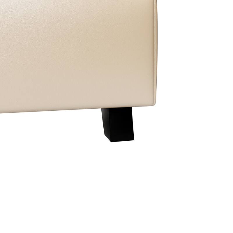 Christopher Knight Home - Modern Upholstered Platform Bed with Wood & Metal Frame - with 44.5" Tall Button-Tufted Headboard