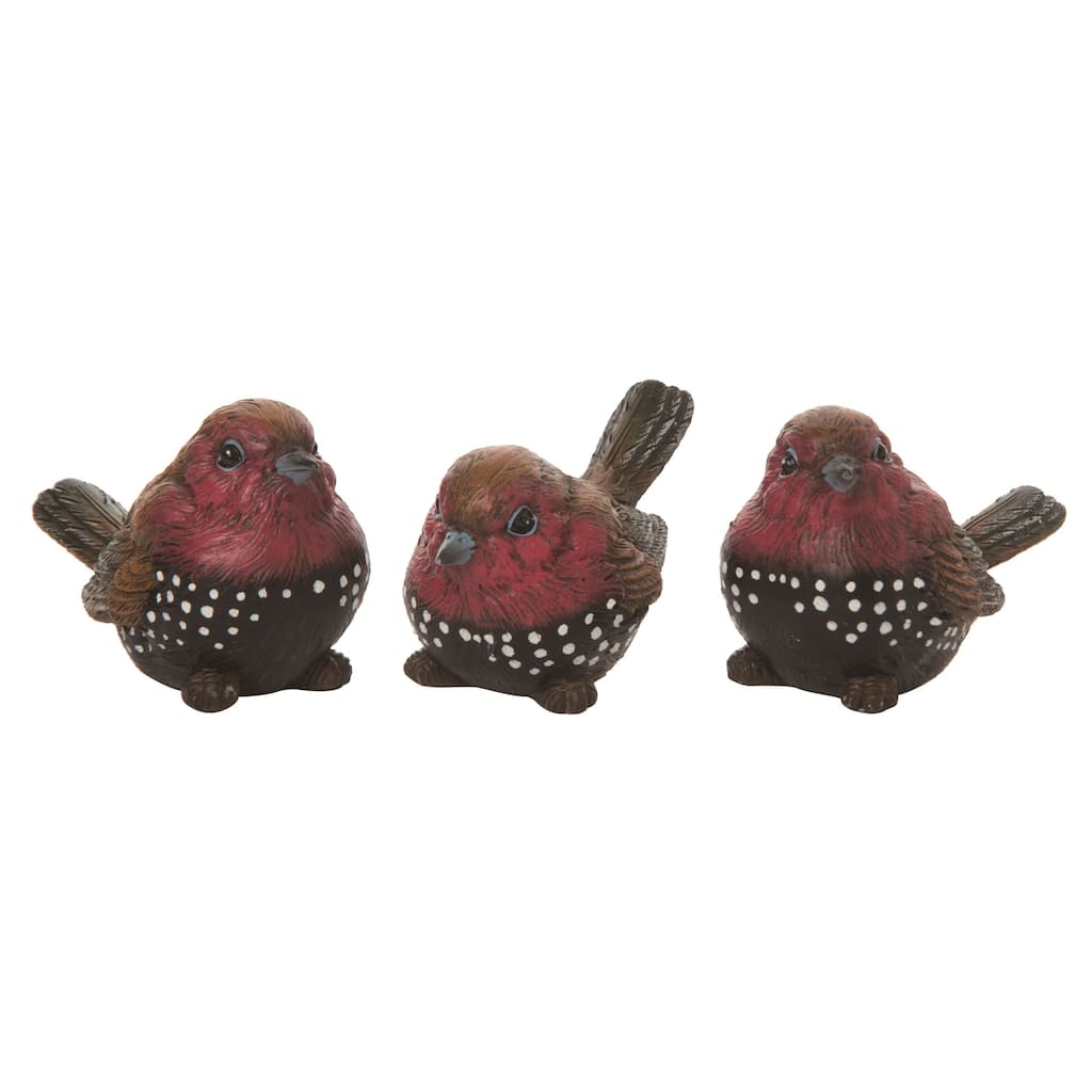 Transpac Small Pink Throated Twinspot Set of 3 Spring Home Decorations
