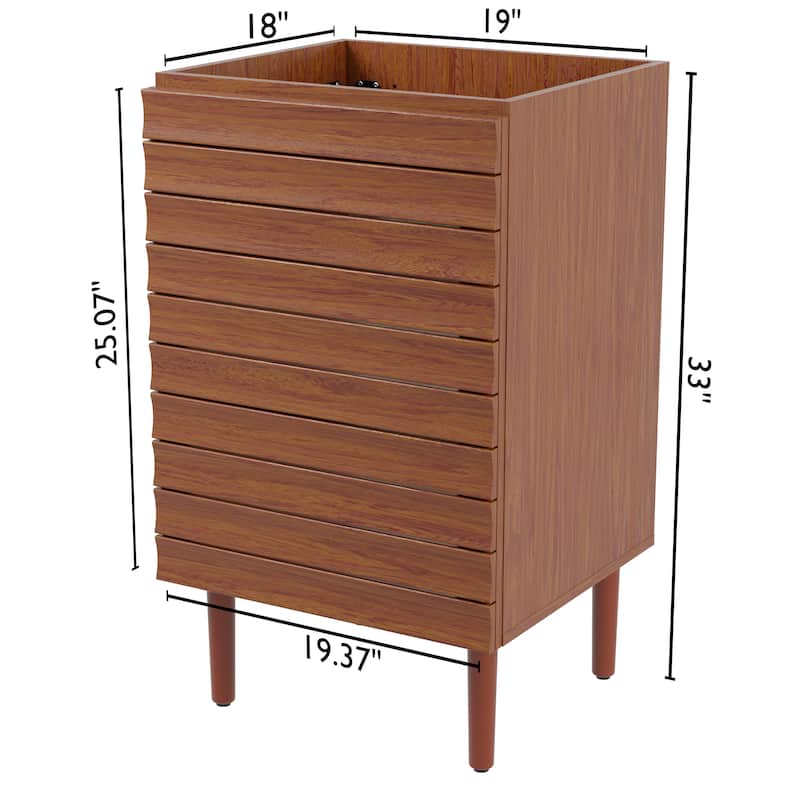 Calandre Thick Linear Slat Modern Farmhouse 2-Shelf Bath Vanity Cabinet Only (Sink Basin not Included), by JONATHAN Y