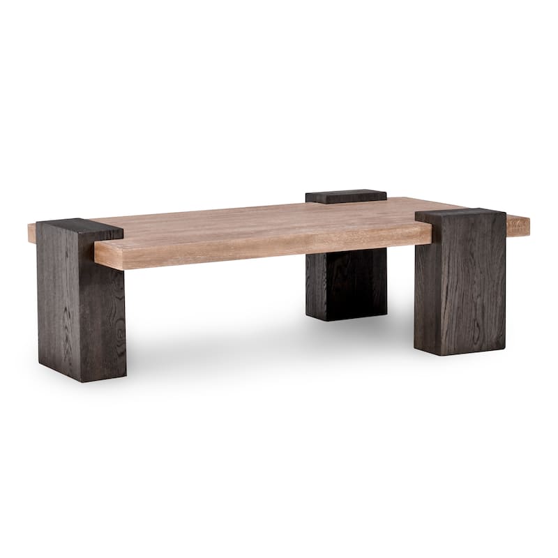 Classic Home Rio Coffee Table in Natural and Dark Brown
