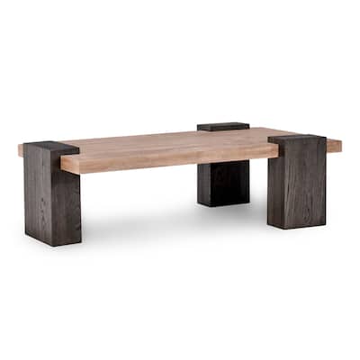 Classic Home Rio Coffee Table in Natural and Dark Brown