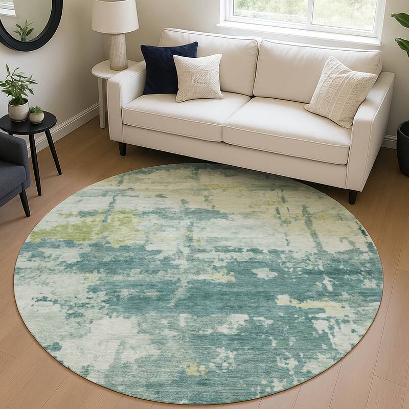 Machine Washable Indoor/ Outdoor Crouppen Modern Chantille Rug