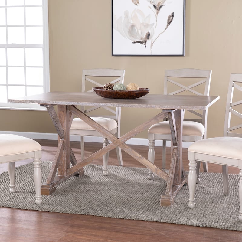SEI Furniture Oriaga Farmhouse Trestle Dining Table