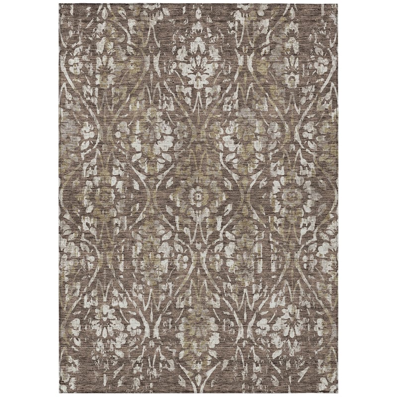 Machine Washable Indoor/ Outdoor Chantille Distressed Traditional Rug