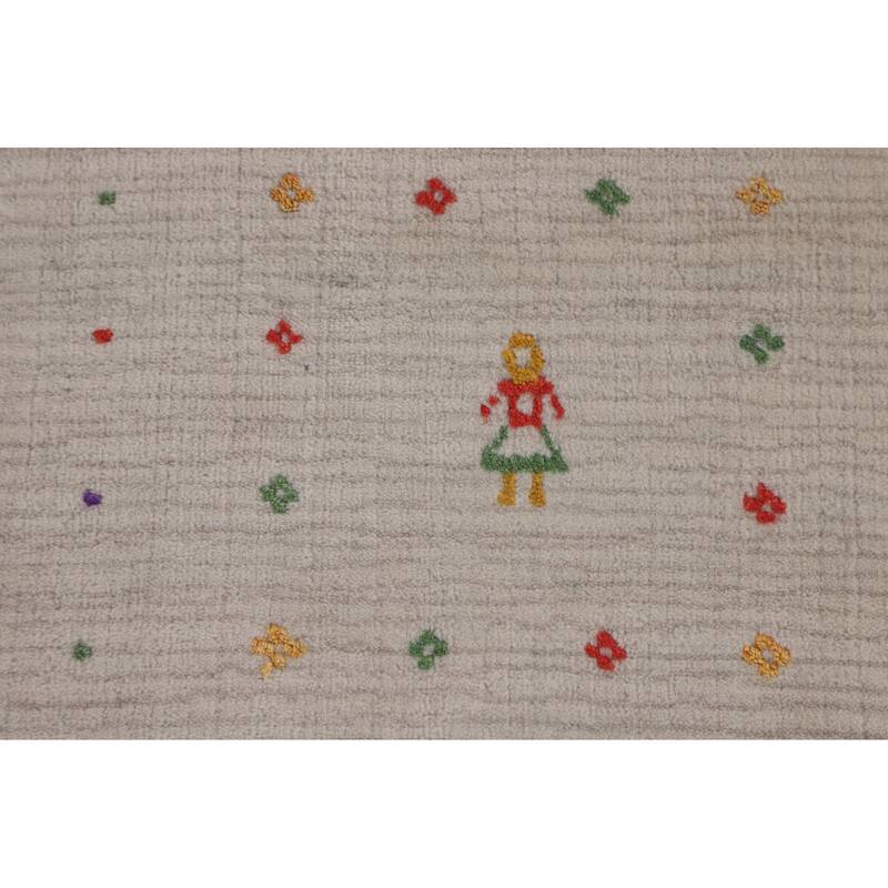 Gabbeh Indian Area Rug Hand-Knotted Wool Carpet - 8'1" X 9'9"