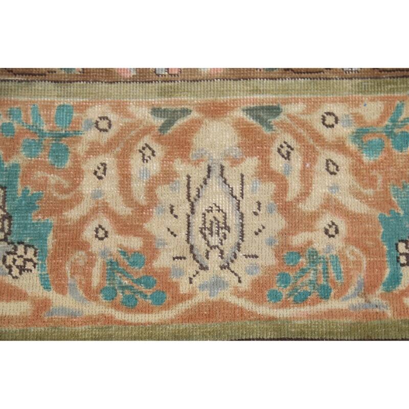 Blue Tabriz Persian Vintage Rug Hand-Knotted Wool Carpet - 9'6"x 12'9"
