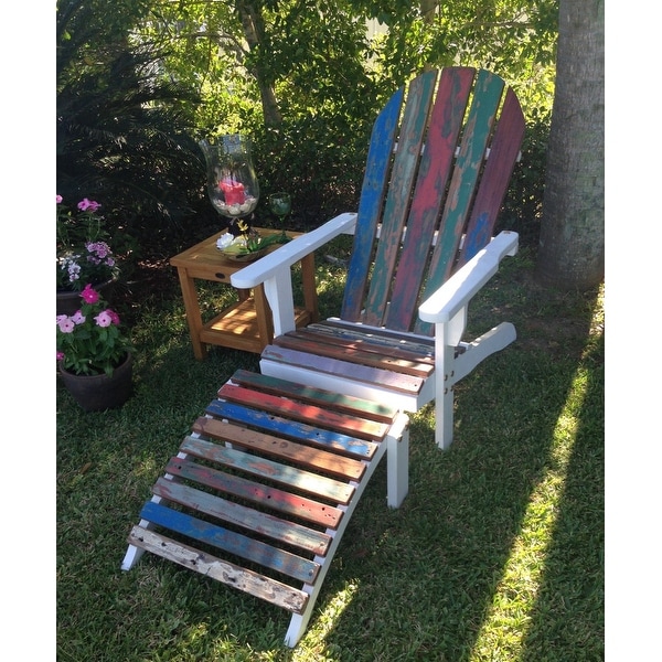 Adirondack Chair Including Footstool Made From Recycled Teak Wood