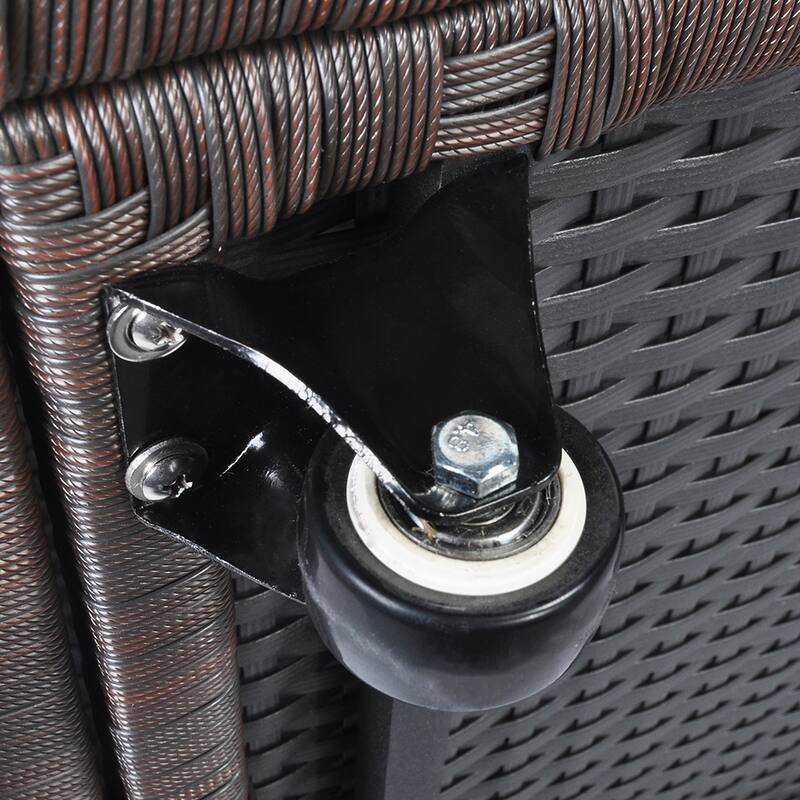 Outdoor Patio Wicker Large Storage Container Deck Box Made of Antirust Aluminum Frames and high quality Resin Rattan