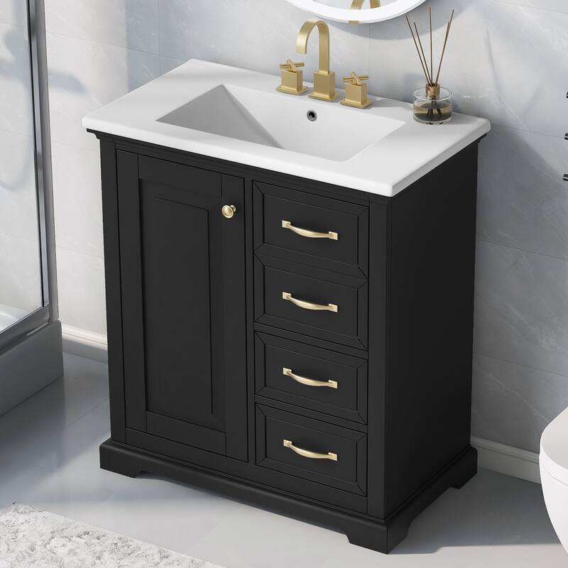 30" Bathroom Vanity with Sink - Black