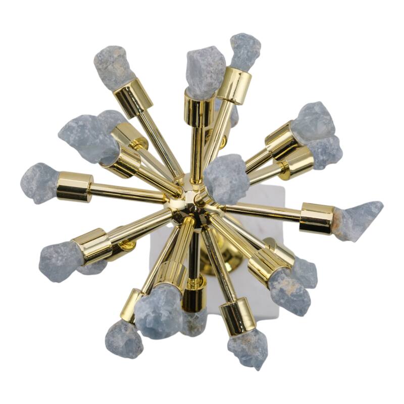 Abstract Metal and Stone Starburst Decorative Object Sculptural Design
