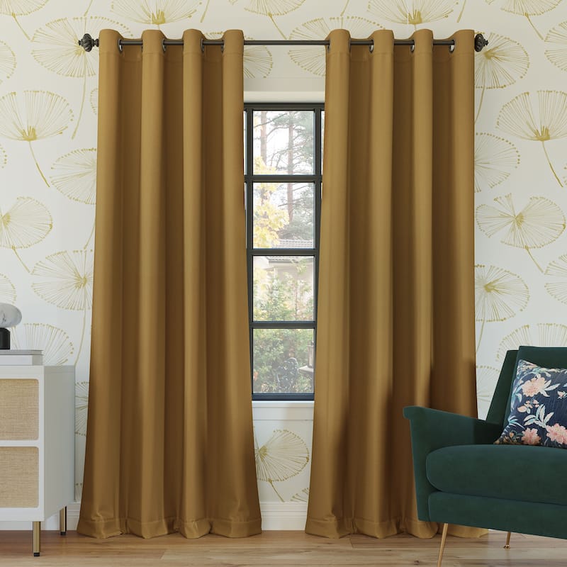 Sun Zero Oslo Theater Grade Extreme Total Blackout Grommet 1-Piece Curtain Panel, Single Panel - 52 x 63 - Gold