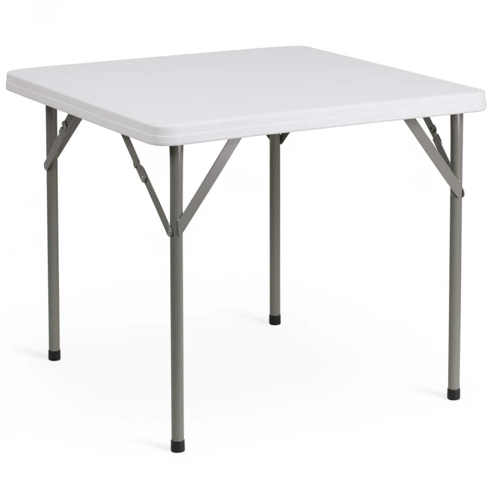2.85-Foot Square Plastic Folding Table - Event Folding Table - 34.25"D x 34.25"W x 29.5"H