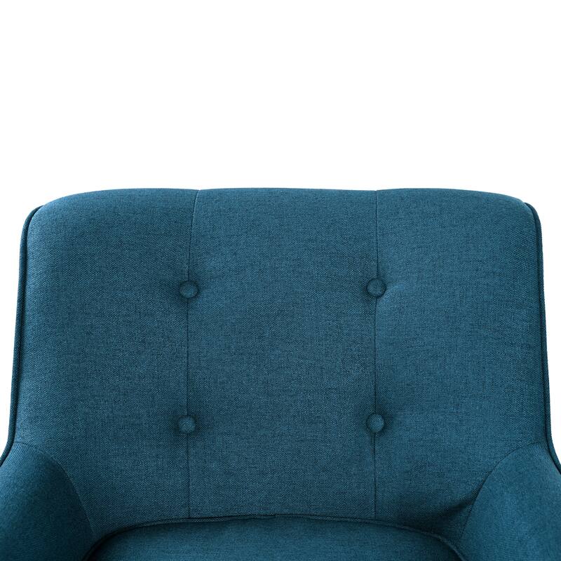 Mid-Century Chair with Wood Legs & Tufted Back