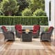 Option Brown Wicker / Red Cusion