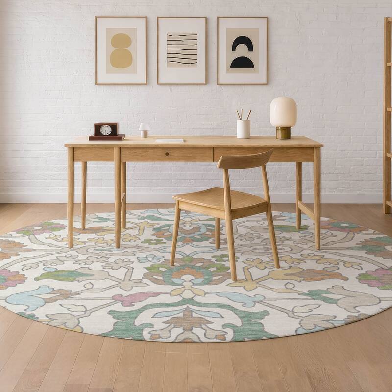 Machine Washable Indoor/ Outdoor Traditional Blanca Chantille Rug